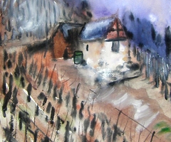 Weinberghaus im Winter